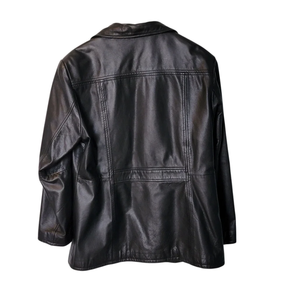 Wilsons Black Leather Fully Lined Coat Womens‎ Size L